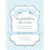 Hampers and Gifts to the UK - Send the Personalised Baby Boy Gingham Wine Gift 